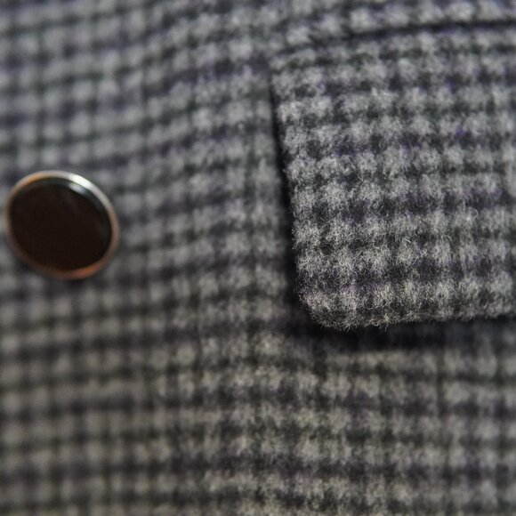 Club Monaco Jemma Plaid Wool Blend Coat XS Charcoal - Picture 14 of 14